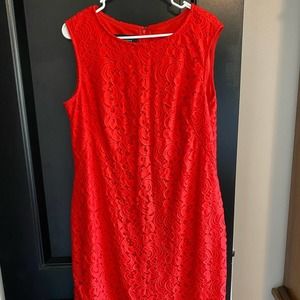 Black Label Evan Picone orange dress sleeveless